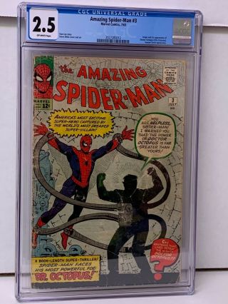 Spider - Man 3 Cgc 2.  5 Origin & 1st Appearance Of Doctor Octopus Owp
