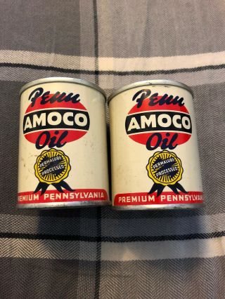 2x Mini Penn Amoco Motor Oil Coin Bank Amoco 1940 