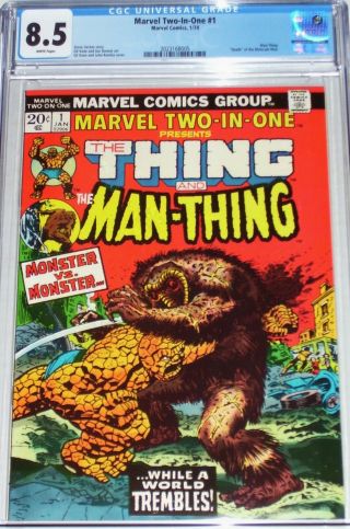 Marvel - Two - In - One 1 Cgc Graded 8.  5 From Jan 1974 Thing Vs Man - Thing