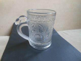 Rare Snake Handle Antique Victorian Pressed Glass Beer Mug No Chips Lion Mark