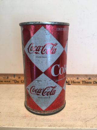 Vintage 1960’s Coca Cola Coke Harlequin Diamond Soda Pop Can