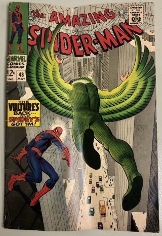 The Spider - Man.  48.  May.  1967.  (the Vulture’s Back. ) Marvel.