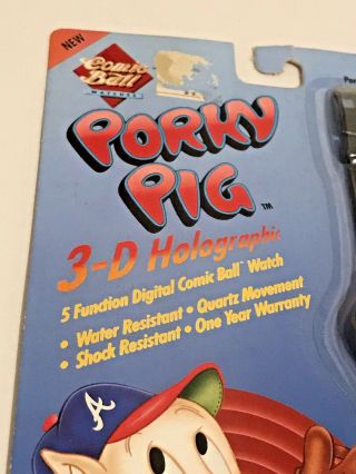 Looney Tunes Comic Ball VTG 1990 Porky Pig Atlanta Braves Watch 2