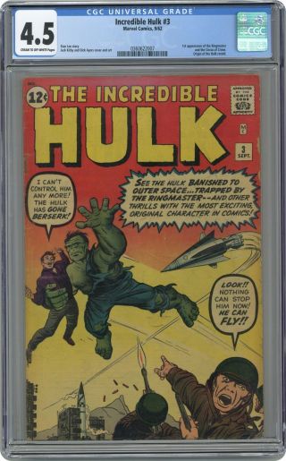 Incredible Hulk (1st Series) 3 1962 Cgc 4.  5 0360622007