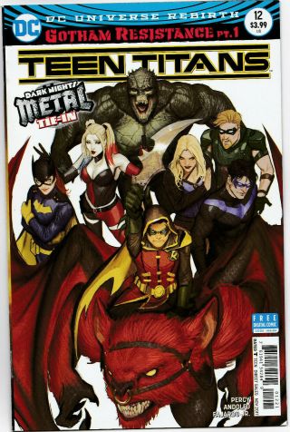 Teen Titans 12 Sejic Variant Metal 1st Batman Who Laughs