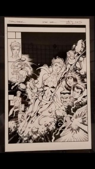 Todd Nyuck Captain Marvel Variant Cover Measures 11”x17” Comic Art
