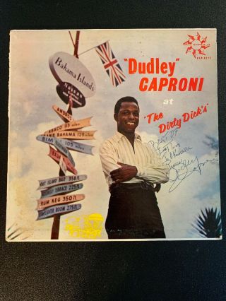 Dudley Caproni At The Dirty Dicks Lp Tropical Autographed Calypso Ex