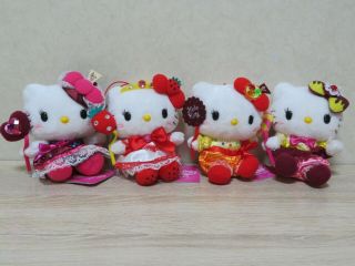 So Rare Sega Prize 2013 Usj Hello Kitty Sweets Kingdom 4 Complete Plush Set