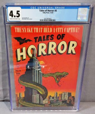 Tales Of Horror 8 (pre - Code Golden Age Comic) Cgc 4.  5 Vg,  Toby Press 1953