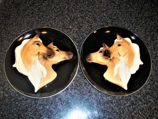 Vintage Esd Japan Palomino Horse Wall Plaques
