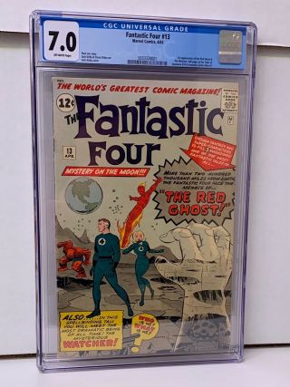 Fantastic Four 13 Cgc 7.  0 1st App Red Ghost & The Watcher,  Stan Lee Avengers