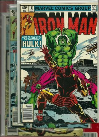 Invincible Iron Man 131 - 133 Bronze Age 1979 Complete Hulk Story Fine / Vf