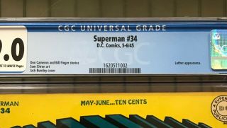 SUPERMAN 34 DC Comics 1945 Comic Book CGC 9.  0 Lex Luthor Appearance 2