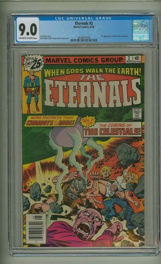 Eternals 2 (cgc 9.  0) Ow/w Pages; 1st App.  Ajak And Celestials; Kirby (c 23682)