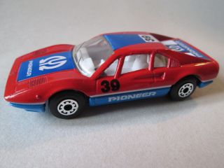 1981 Matchbox 39 Ferrari 308 Gtb Pioneer Sports Car 70 (1:55 Red) 2