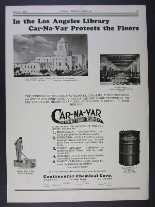 1929 Los Angeles La Public Library Photo Carnavar Treatment Vintage Print Ad