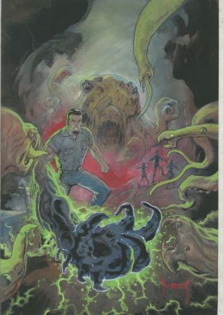 Cover Painting Art Mike Dubisch Cthulhu Lovecraft Weird Hero