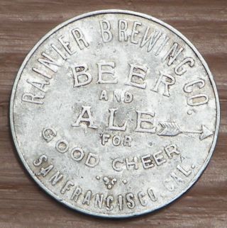Rainer Brewing Co. ,  Beer & Ale,  San Francisco,  California Lucky Spinner Token