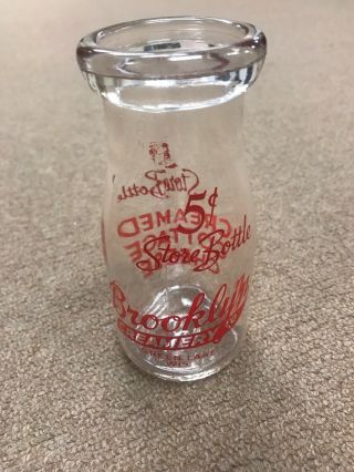 Vintage Half Pint Milk Bottle Brooklyn Creamery Co.  Green Lake,  Wisconsin 1947