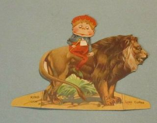 Lion Coffee King Lion Stand Up Animal Die Cut Victorian Trade Card Advertising