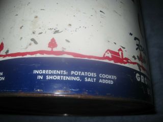 Vintage Collectible Metal GROFF ' S Bowmansville Pa.  Pennsylvania Potato Chip Can 6