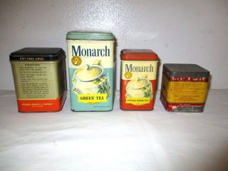 Four Vintage Tea Tins - Richelieu - Monarch - Lipton 2