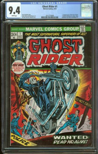 Ghost Rider 1 Cgc 9.  4 Johnny Blaze,  The Ghost Rider Begins White Pages
