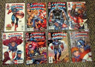 Captain America 1 - 12 (3,  6,  & 12 Are Signed By Jeph Loeb) Nm Vol.  2 1996 - 97