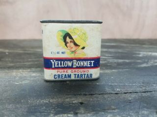 Yellow Bonnet Cream Tarter Tin 1 1/2 Oz.