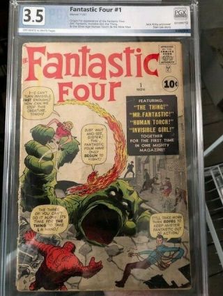 Fantastic Four 1 3.  5 Unrestored Ow/w Marvel Universe Begins Here Like Cgc Cbcs