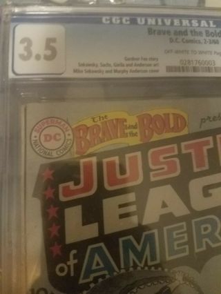 The Brave and the Bold 28 CGC 3.  5 FIRST JUSTICE LEAGUE Really presentation 2