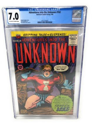 Adventures Into The Unknown 162 American Comics Group 02/66 Cgc 7.  0 Acg