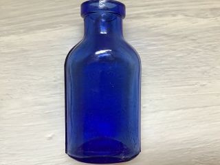 Rare Antique Cobalt Blue Phillips ' Milk of Magnesia Aug 21,  1906 Bottle 3 3/4” 3