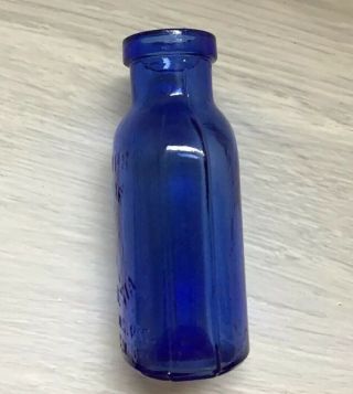 Rare Antique Cobalt Blue Phillips ' Milk of Magnesia Aug 21,  1906 Bottle 3 3/4” 4