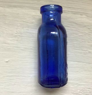 Rare Antique Cobalt Blue Phillips ' Milk of Magnesia Aug 21,  1906 Bottle 3 3/4” 5