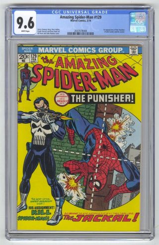 Spider - Man 129 Cgc 9.  6 Marvel Key 1st Punisher White Pages