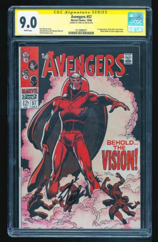 Avengers 57 1st Vision Cgc 9.  0 Signed Stan Lee Signature Series Ss Marvel Comic