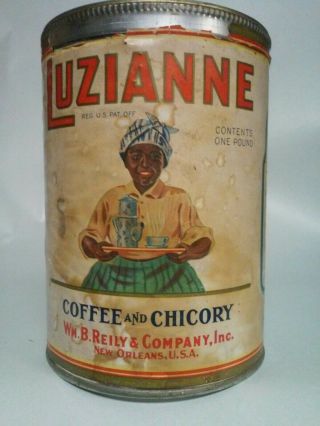 Vintage Luzianne Coffee And Chicory One Ound Tin Orleans