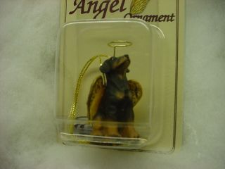 Doberman Dog Angel Ornament Resin Handpainted Figurine Christmas Black Uncropped