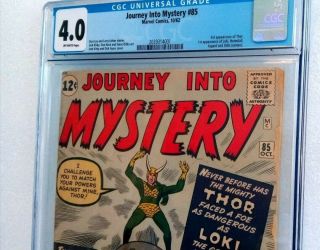 Marvel ' s Journey into Mystery 85 Thor vs Loki.  CGC grade 4.  0 VG 3