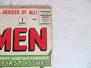 X - MEN 1 (1ST APPEARANCE & MAGNETO) 1963: HUGE MEGA MARVEL KEY ISSUE FR/GD 1.  5 6