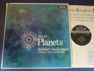 Sxl 2305 Wbg Ed1 Holst - The Planets Lp,  Vienna P/o,  Karajan,  Decca