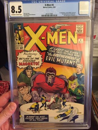 The X - Men 4/cgc 8.  5 Oww/1st Quicksilver & Scarlet Witch/2nd Magneto