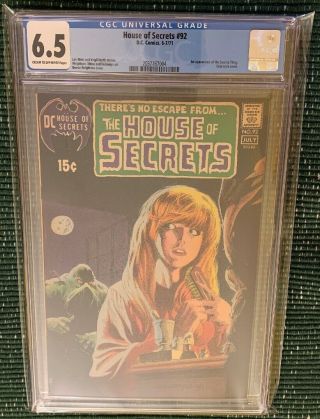 House Of Secrets 92 1st Swamp Thing Cgc 6.  5 Unpressed Looks Nicer Dc 1971 Hot