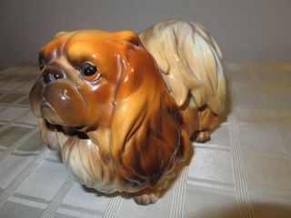 Vintage Cute Chunky Pekingese Dog Figurine Statue