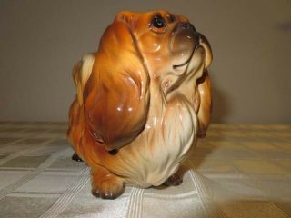 Vintage Cute CHUNKY Pekingese Dog Figurine Statue 3