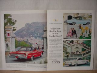 1963 Ford V - 8 Convertible Etc In Monaco Monte Carlo Vintage Print Ad10367