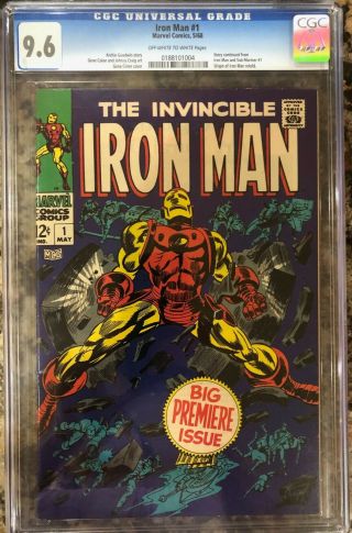 Iron Man 1 - Cgc 9.  6 - Origin Of Iron Man