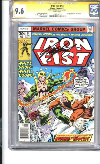 Iron Fist 14 Cgc 9.  6 1st Appearance Sabretooth Signed By Chris Claremont