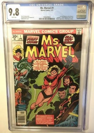Ms.  Marvel 1 Cgc 9.  8 1st Carol Danvers As Ms Marvel Captain Avengers Stan Lee